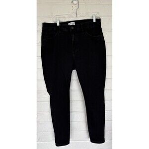 Ava & Viv Womens 17 Black High Rise Skinny Jeans Stretch Denim Plus Size